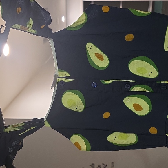 Little Miss Navy Avocado Print Dress - Picture 2 of 5